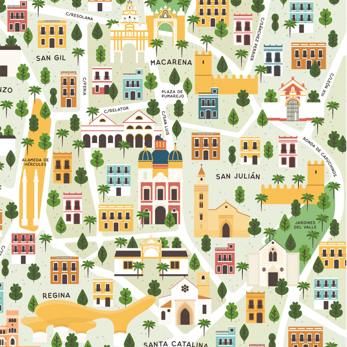 Mapa de la ciudad de Sevilla