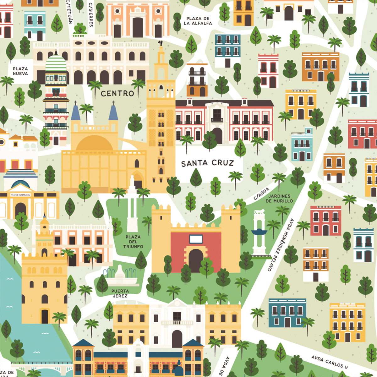 Mapa de la ciudad de Sevilla