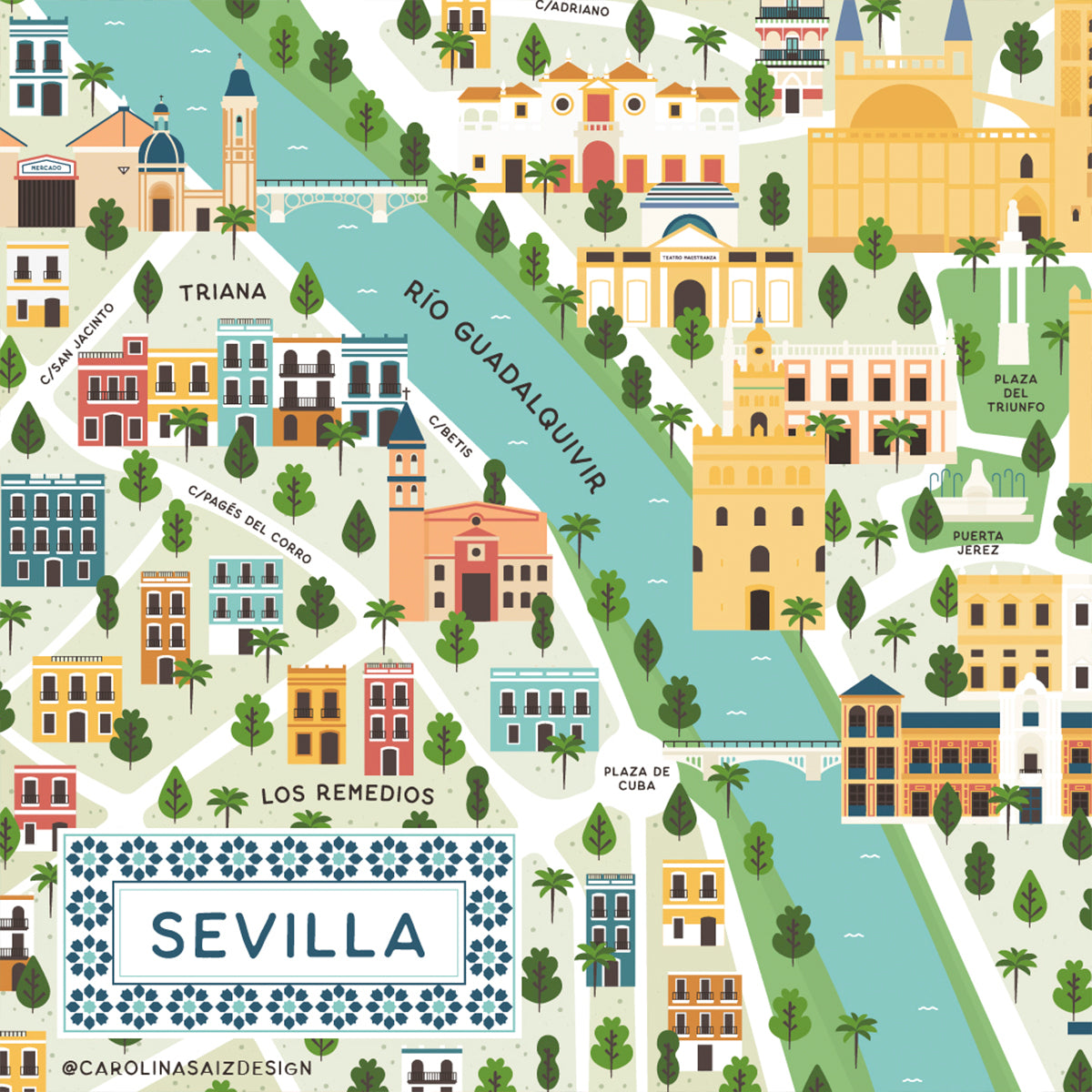 Mapa de la ciudad de Sevilla