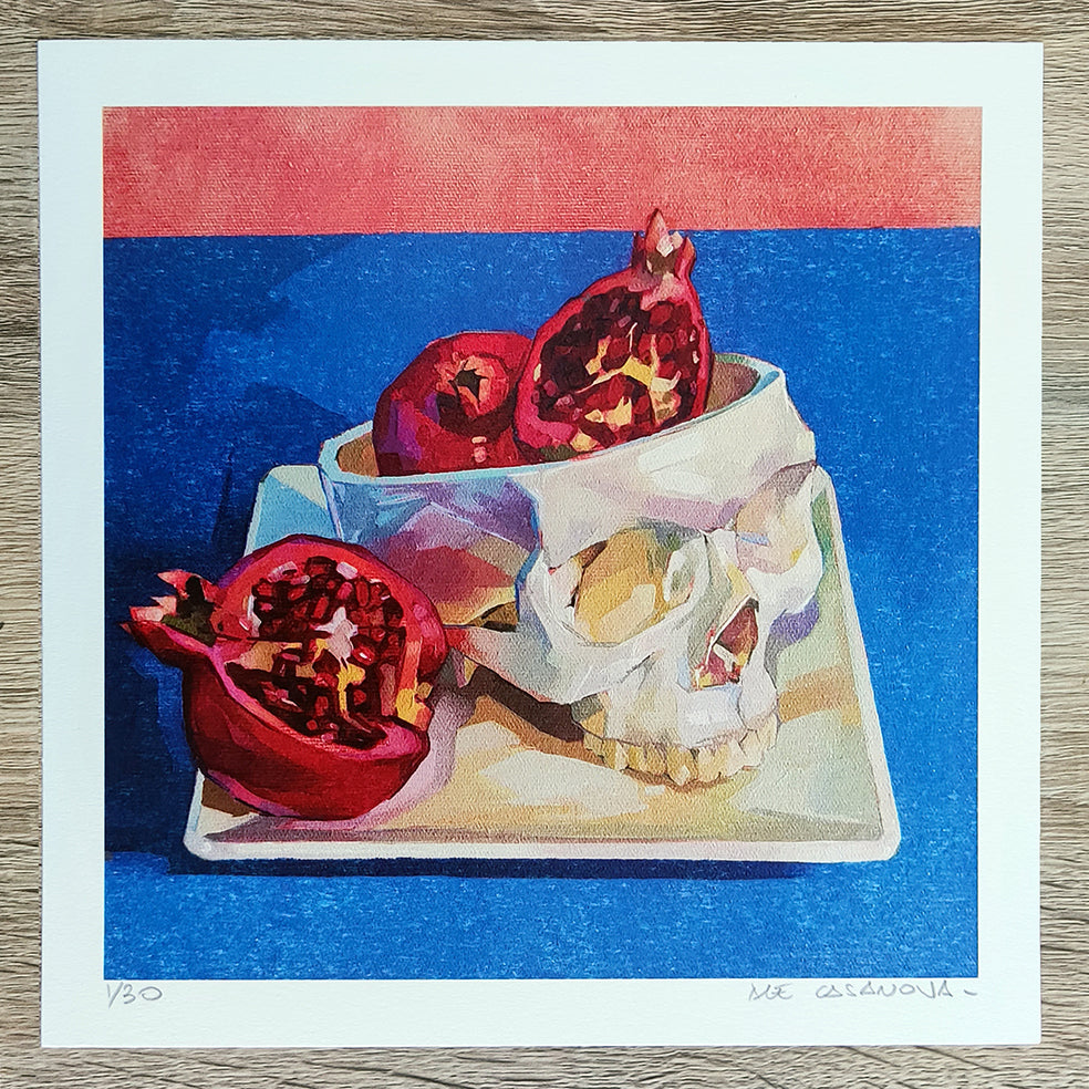 Granadas y calavera