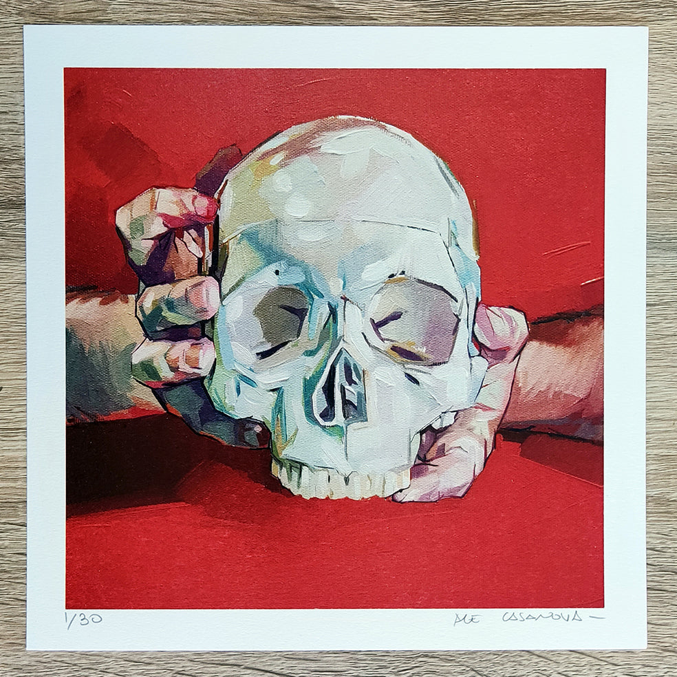 Manos y calavera