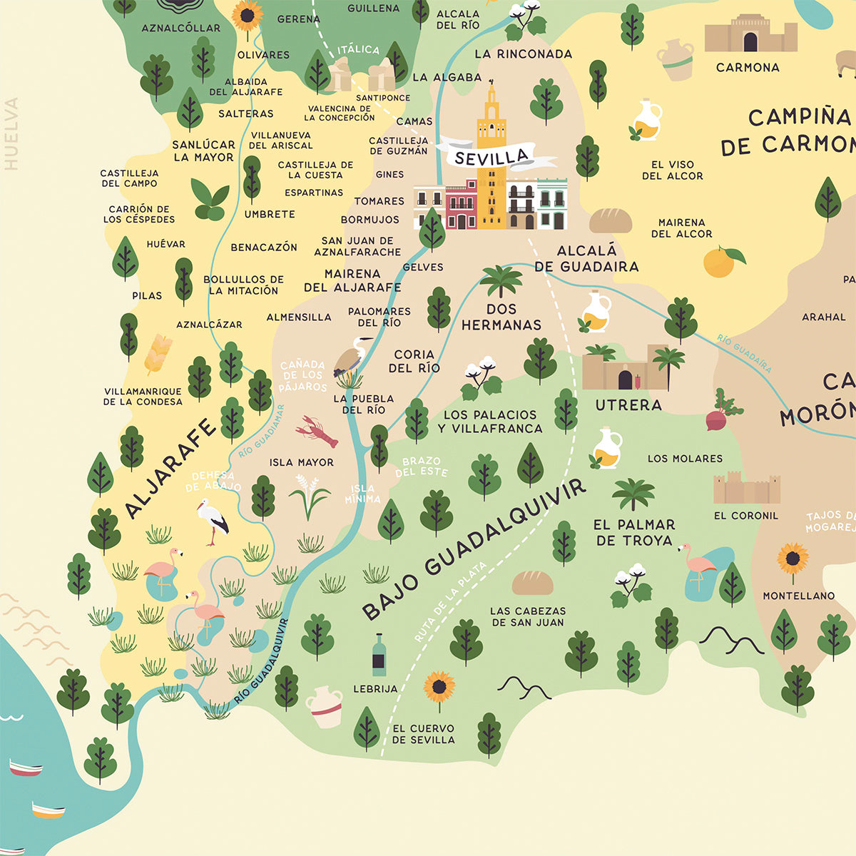 Mapa de la provincia de Sevilla