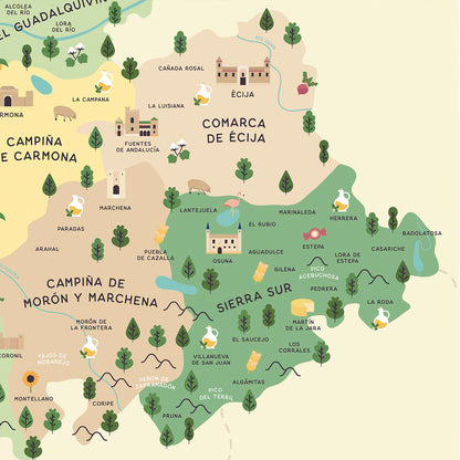 Mapa de la provincia de Sevilla