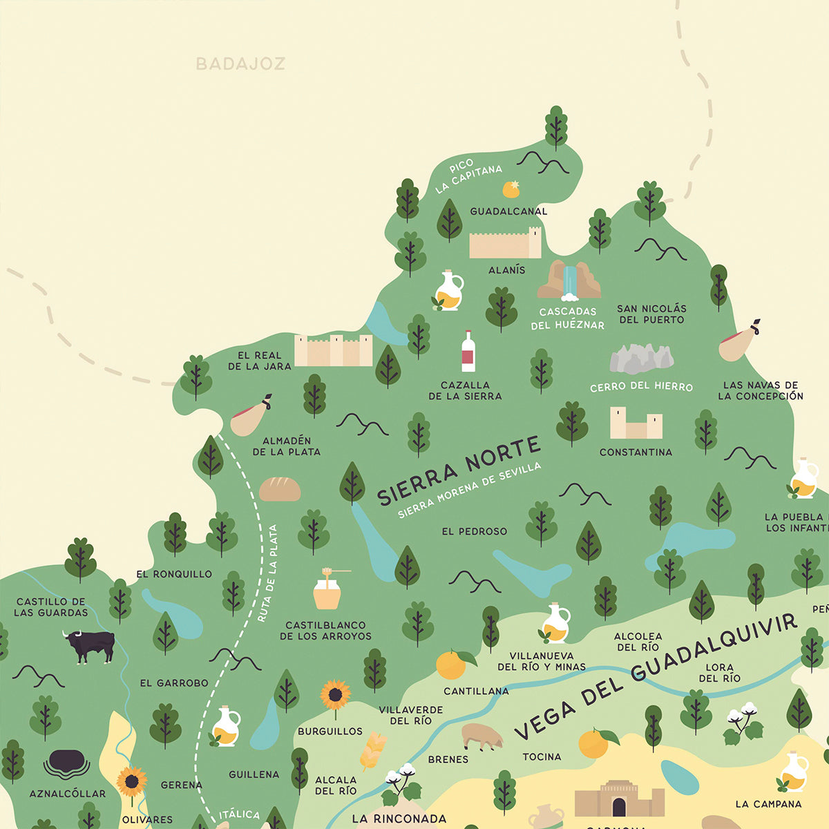 Mapa de la provincia de Sevilla