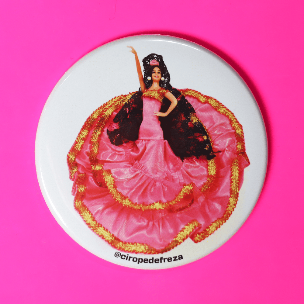 Espejo Flamenca rosa