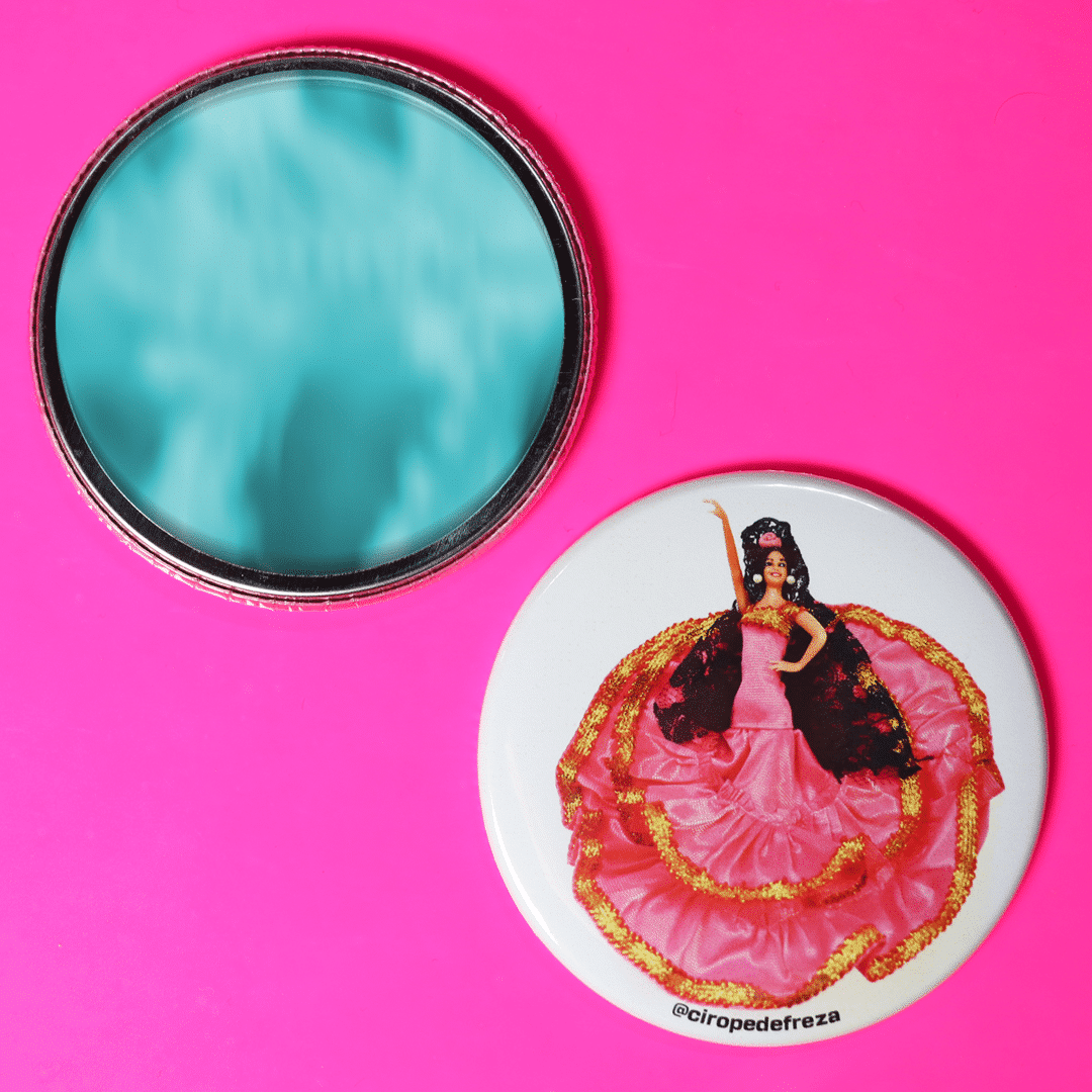 Espejo Flamenca rosa