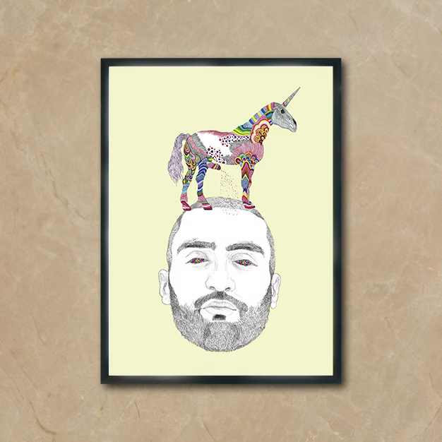 Poster Cabeza unicornio