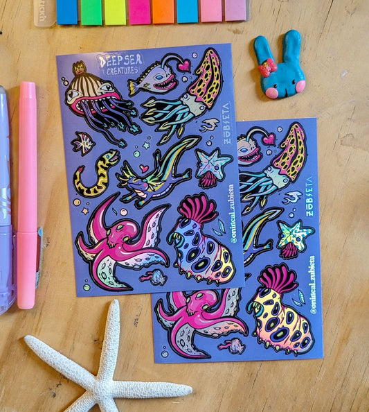 Pack Stickers Deep Sea Creatures
